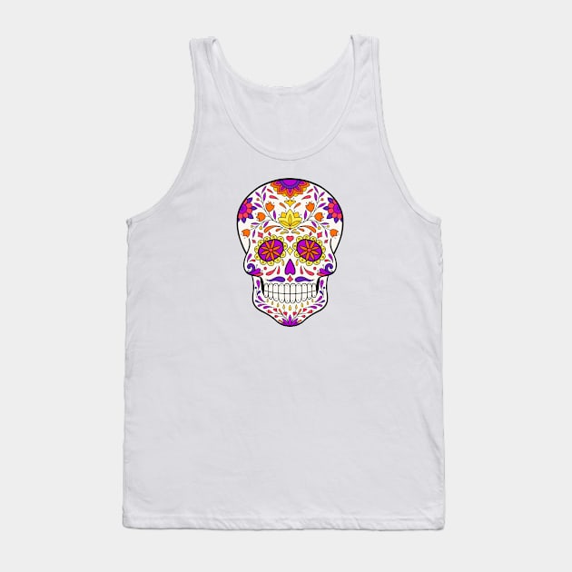 Sugar Skull Art Tank Top by InshynaArt